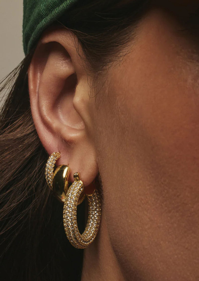 LUV AJ Pave Baby Amalfi Hoops