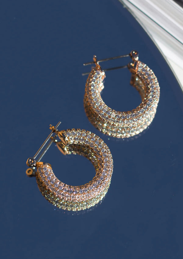 LUV AJ Pave Baby Amalfi Hoops
