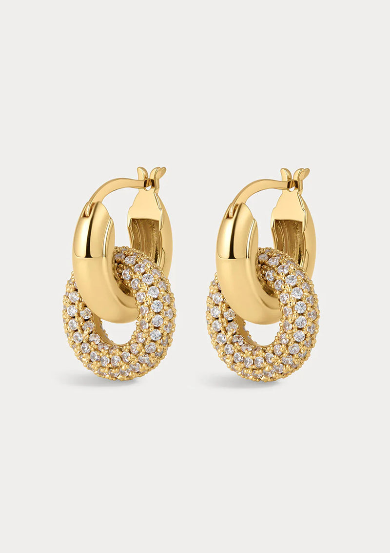 LUV AJ The Pave Interlock Hoops