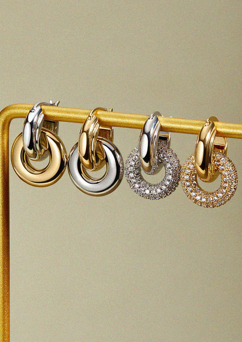 LUV AJ The Pave Interlock Hoops