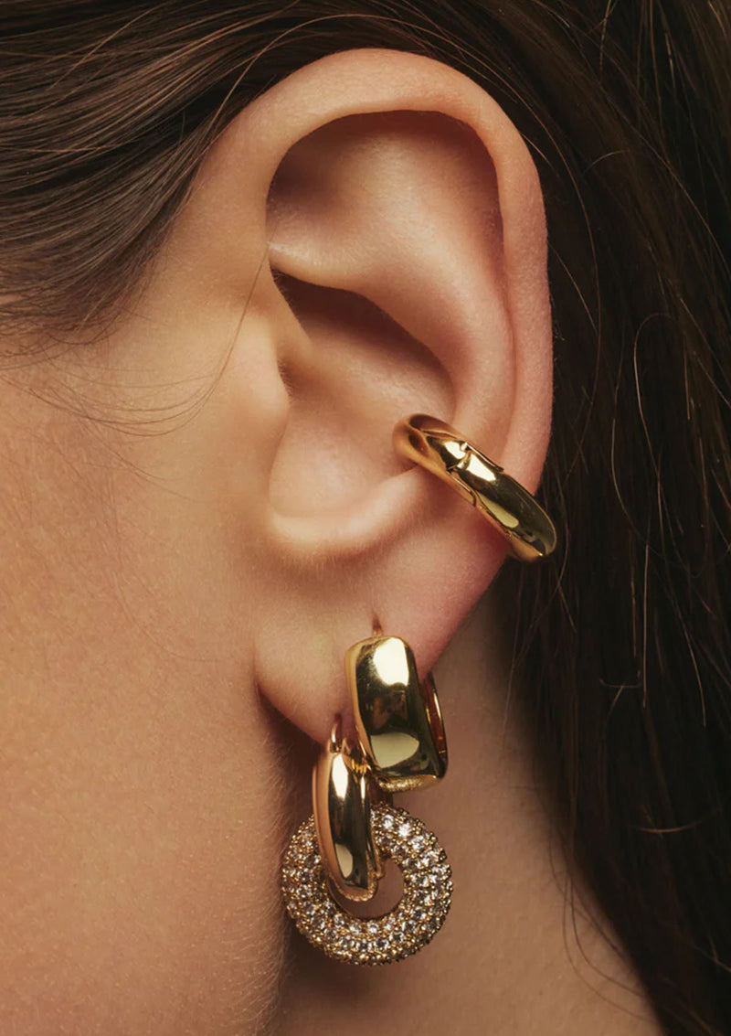 LUV AJ The Pave Interlock Hoops