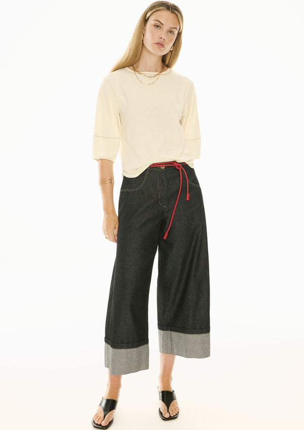 POL Clothing Harlyn Topstitch Tee