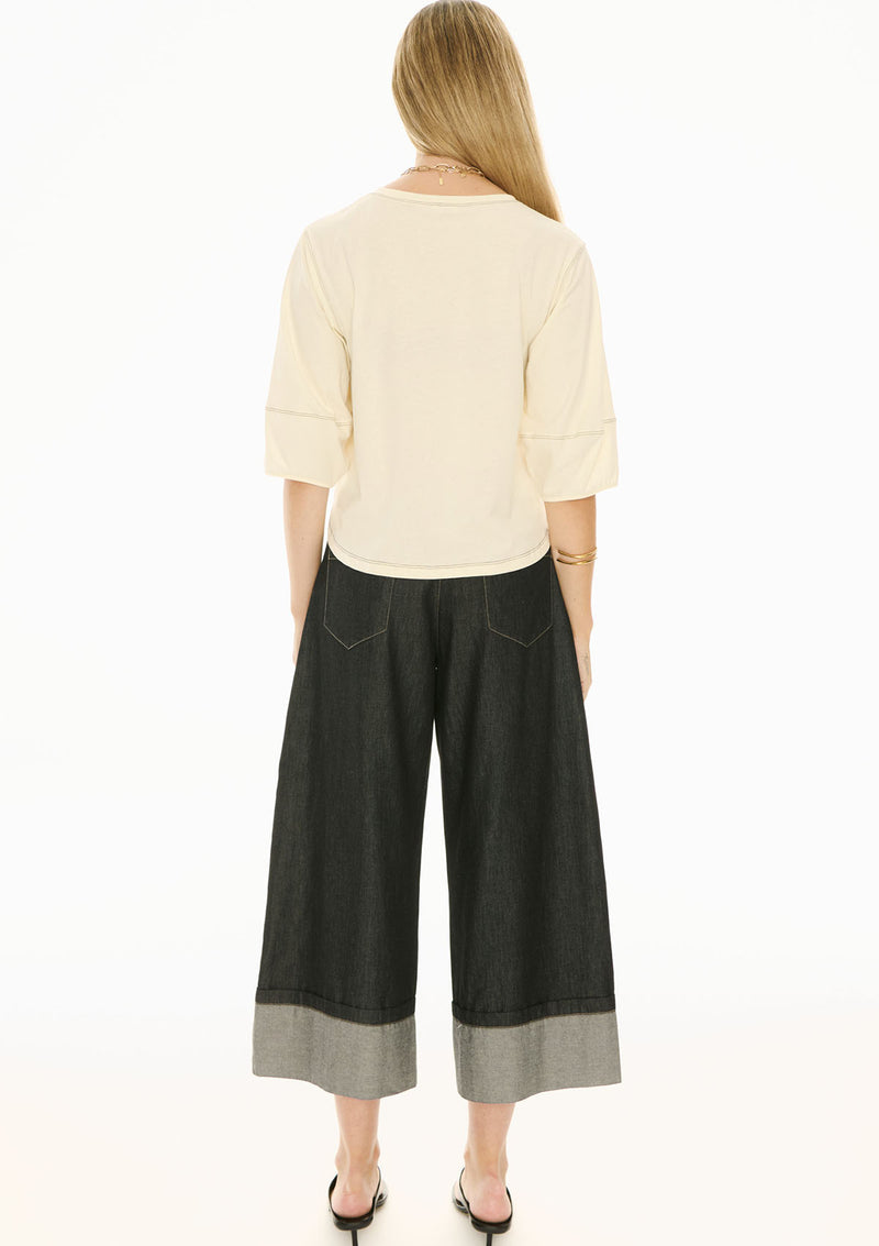 POL Clothing Harlyn Topstitch Tee