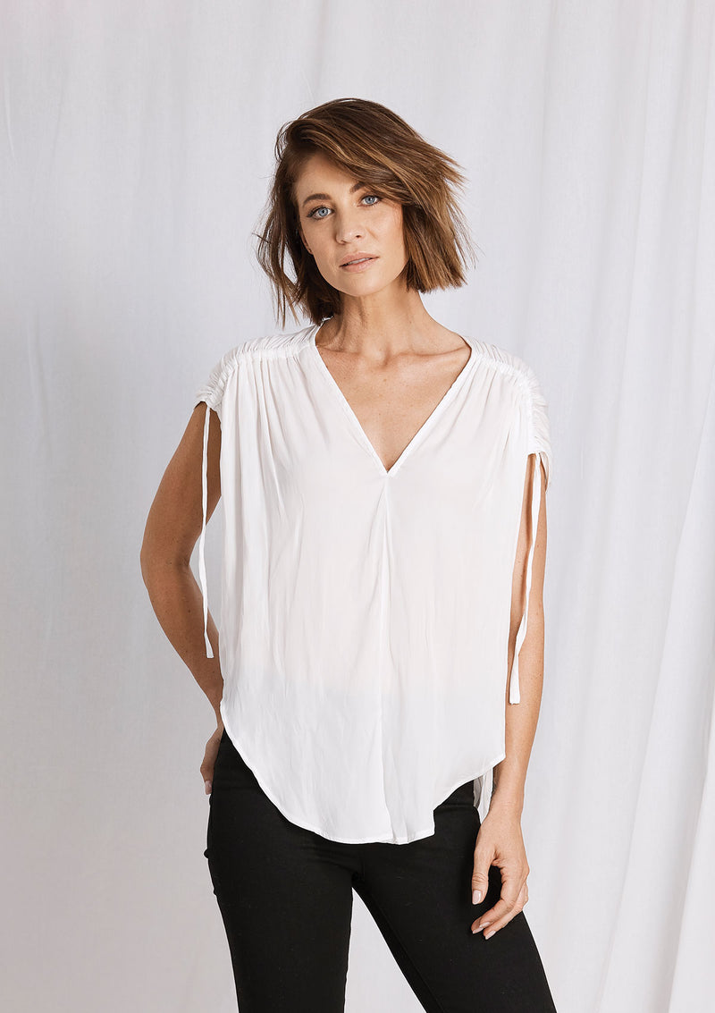 Luxe Deluxe Look Twice Gathered Sleeve Top