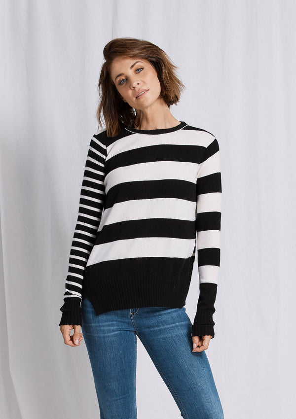 Khlassik Stripe Crew Neck Cashmere Sweater