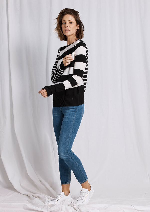 Khlassik Stripe Crew Neck Cashmere Sweater