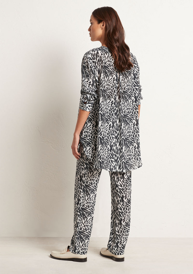 Mela Purdie Coal Stencil Print Silk Soft Nomad Pant