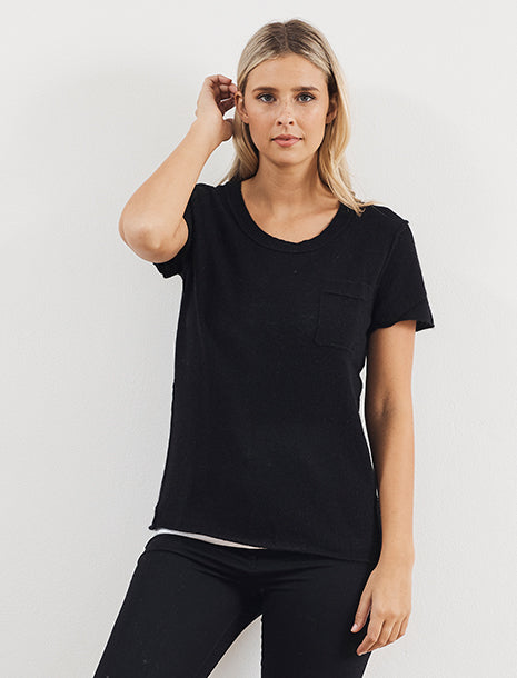 White & Warren Essential Cashmere Pocket Tee