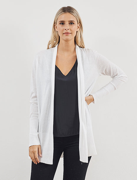 White & Warren Cotton High Rib Cardigan