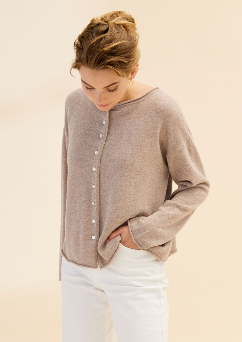 Mia Fratino Pure Reversible Button Cardigan