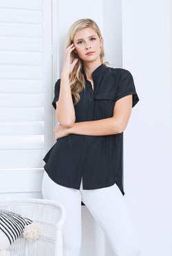 Mela Purdie Stand Up Collar Blouse