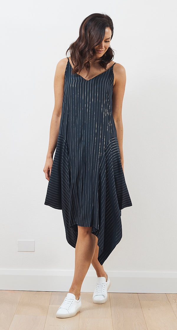 Mela Purdie Glitter Stripe Spinnaker Slip Dress