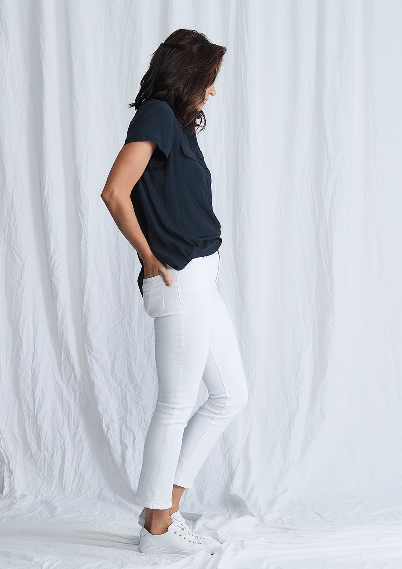 Mela Purdie Macro-Mousseline Stand Collar Blouse