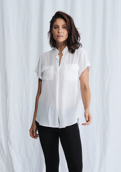 Mela Purdie Macro-Mousseline Stand Collar Blouse