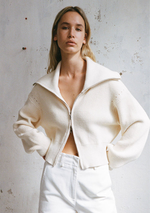 FRIEND of AUDREY Astrid Double Zip Cotton Cardigan