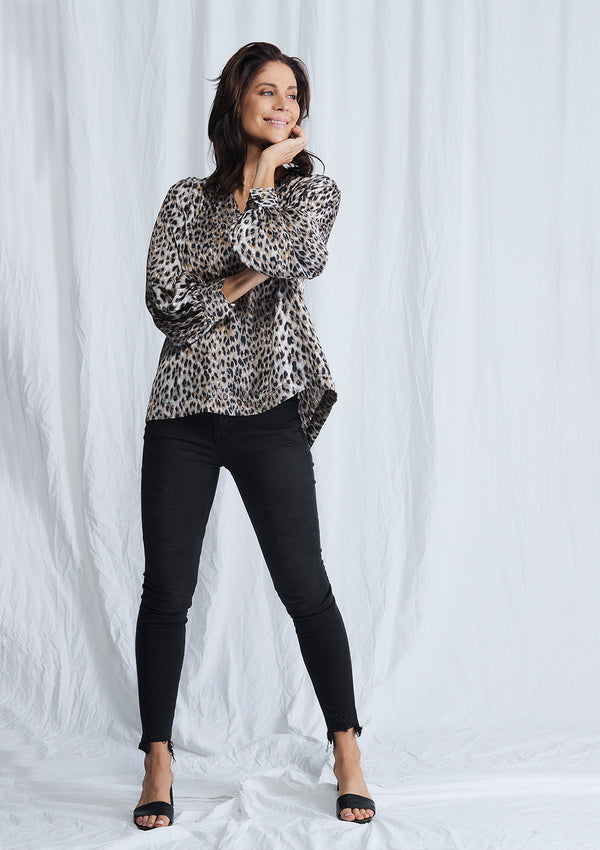 Mela Purdie Chiffon Satin Spear Top