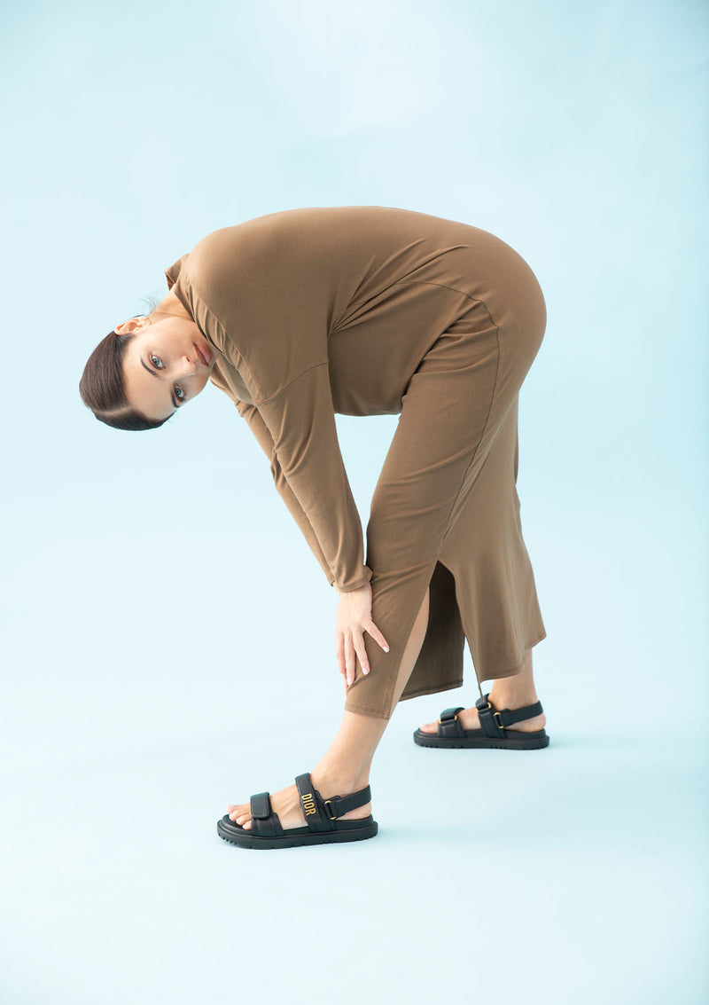 Mela Purdie Matte Jersey Crest Sweater Dress