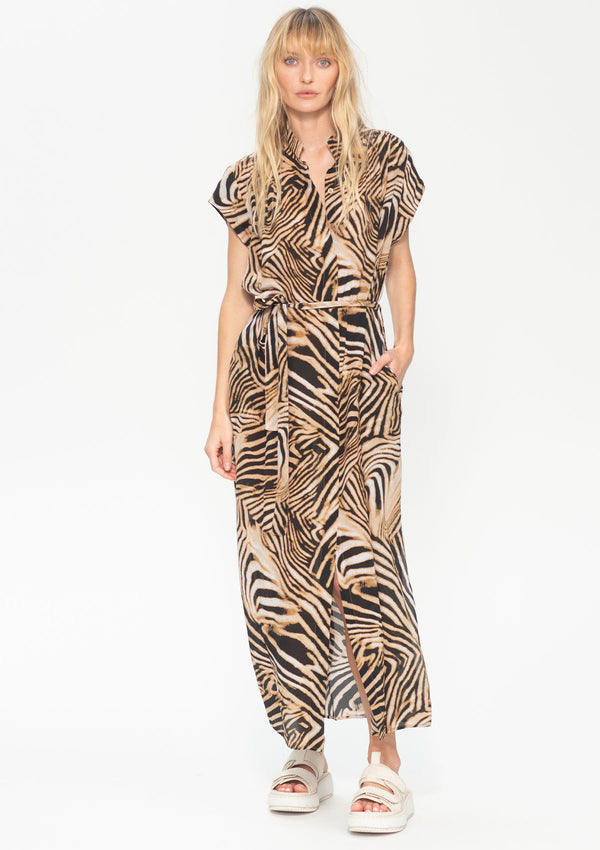 Mela Purdie Sahara Print Silk SS Soft Dress