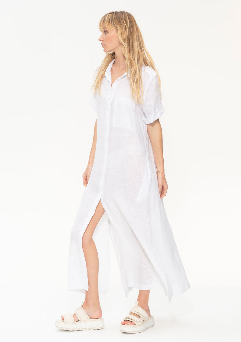 Mela Purdie Pure Linen Cuff Slv Dress