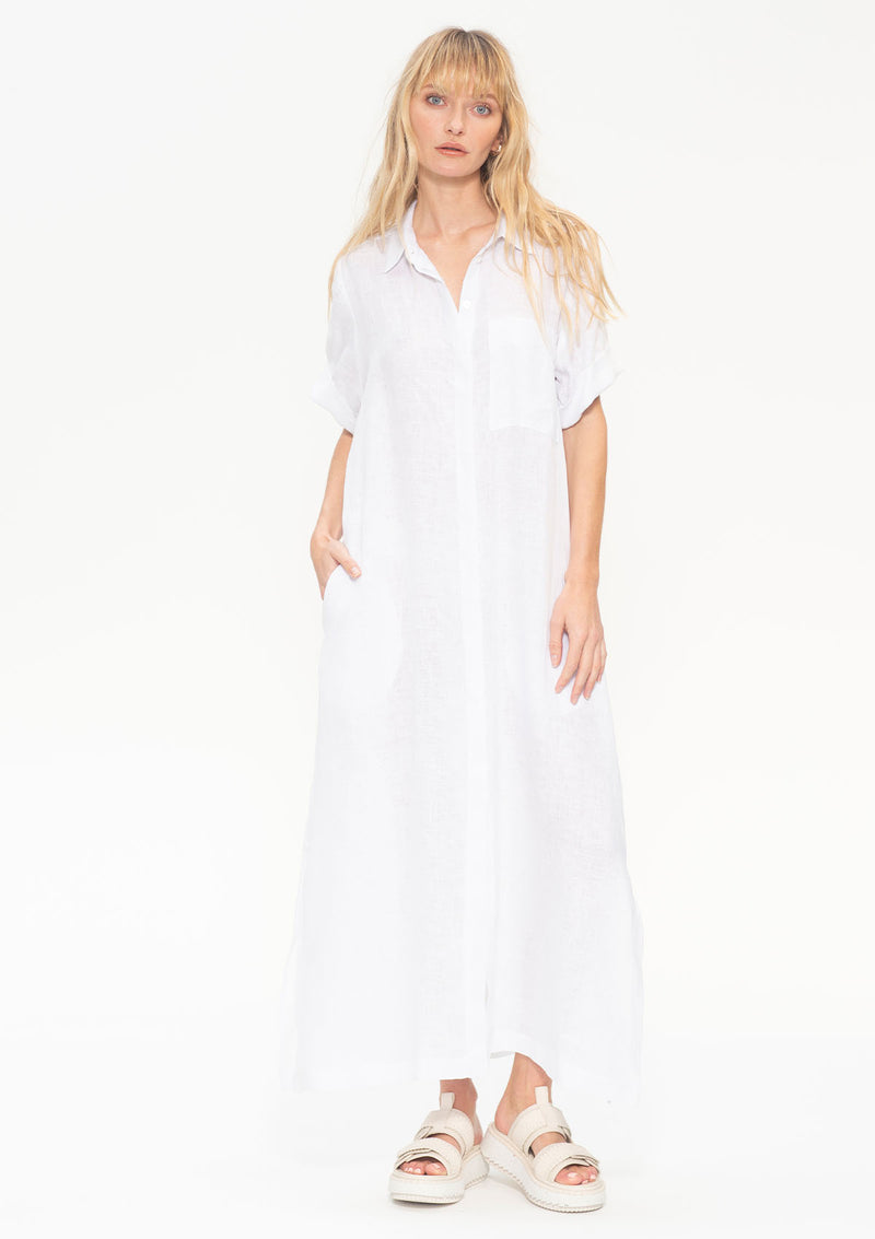 Mela Purdie Pure Linen Cuff Slv Dress