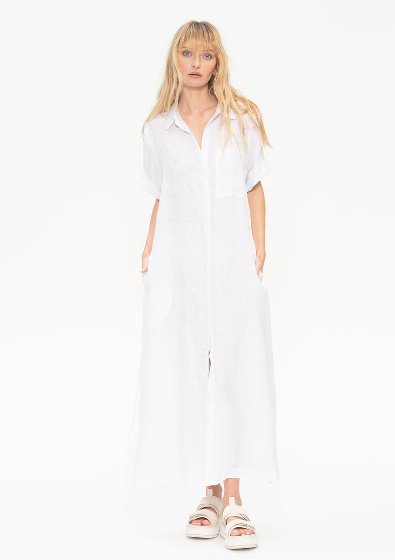 Mela Purdie Pure Linen Cuff Slv Dress