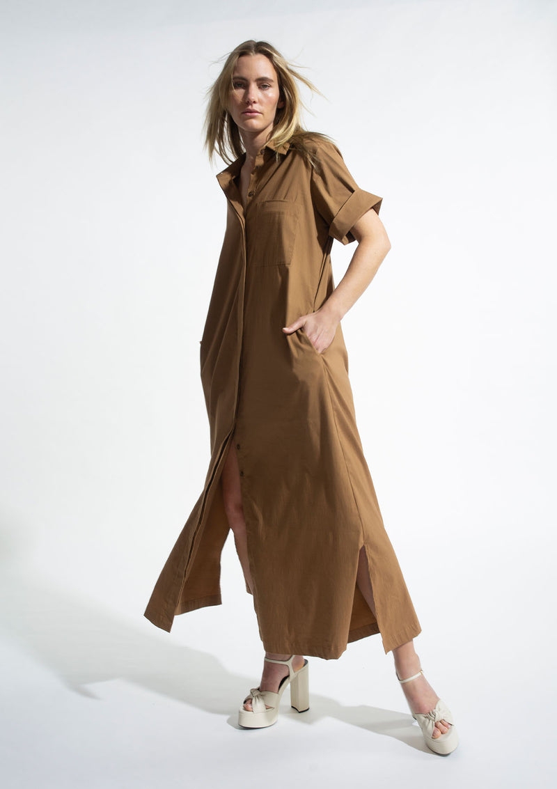 Mela Purdie Microprene Cuff Sleeve Dress