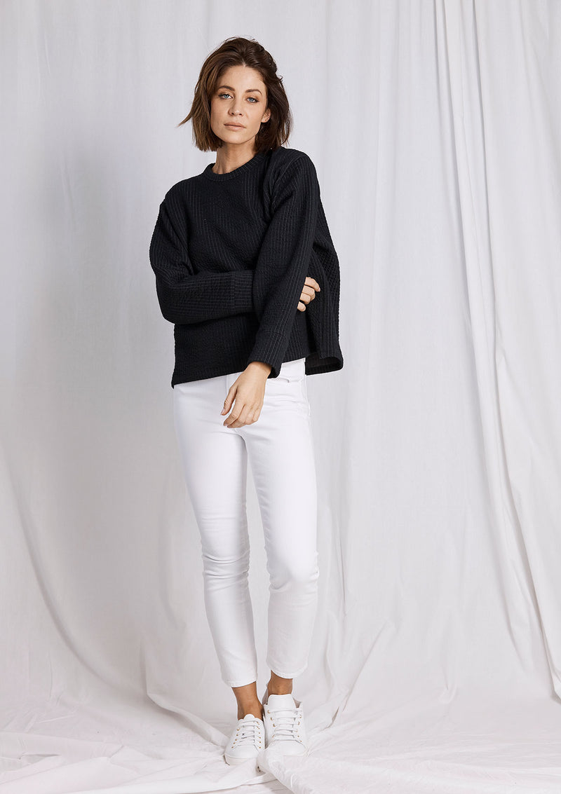 Mela Purdie Vertical Knit Crew Sweater
