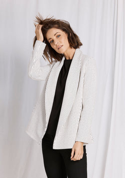 Mela Purdie Stripe Crepe Curve Blazer