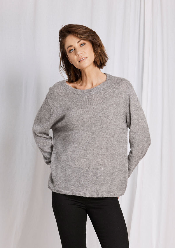 Khlassik Basic Crew Neck Grey Sweater