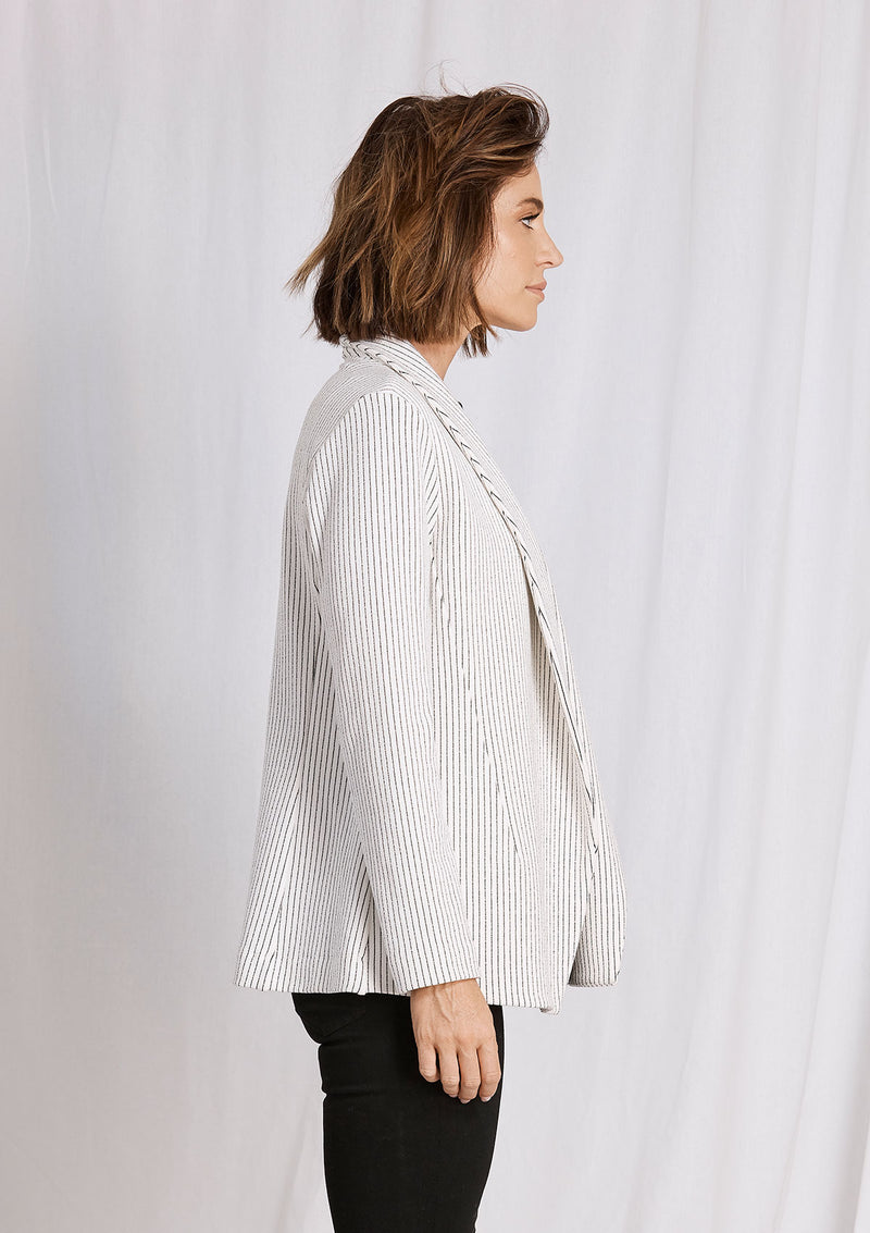 Mela Purdie Stripe Crepe Curve Blazer