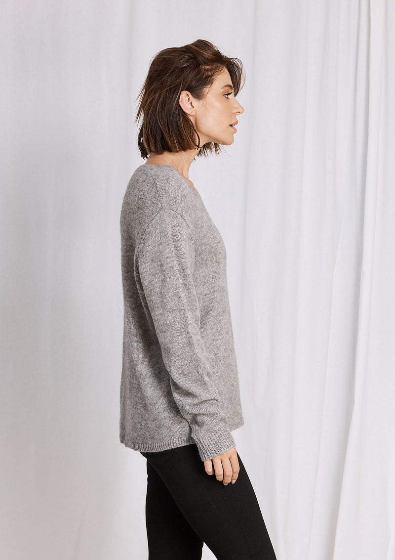 Khlassik Basic Crew Neck Grey Sweater