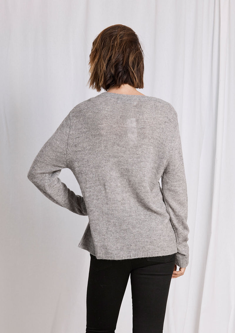 Khlassik Basic Crew Neck Grey Sweater