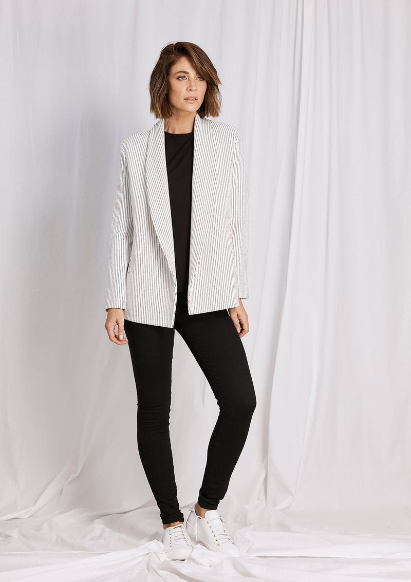 Mela Purdie Stripe Crepe Curve Blazer