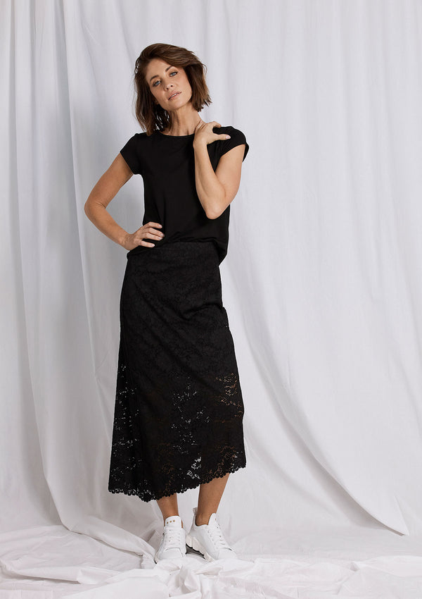 Mela Purdie Flannel Lace Oblique Skirt