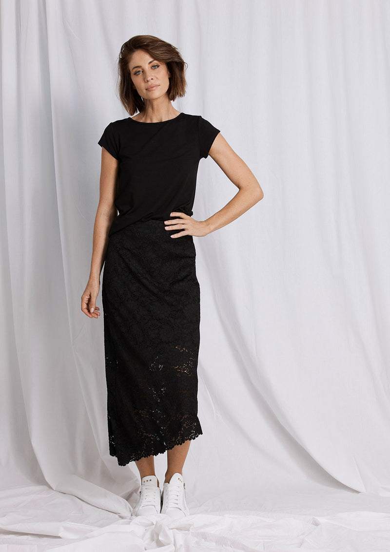 Mela Purdie Flannel Lace Oblique Skirt