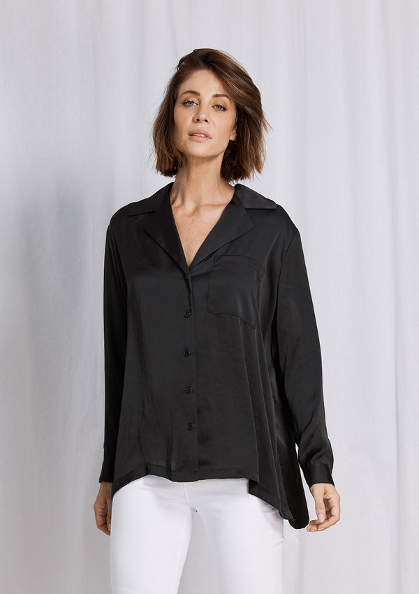 Mela Purdie Supreme Satin Smoking Shirt