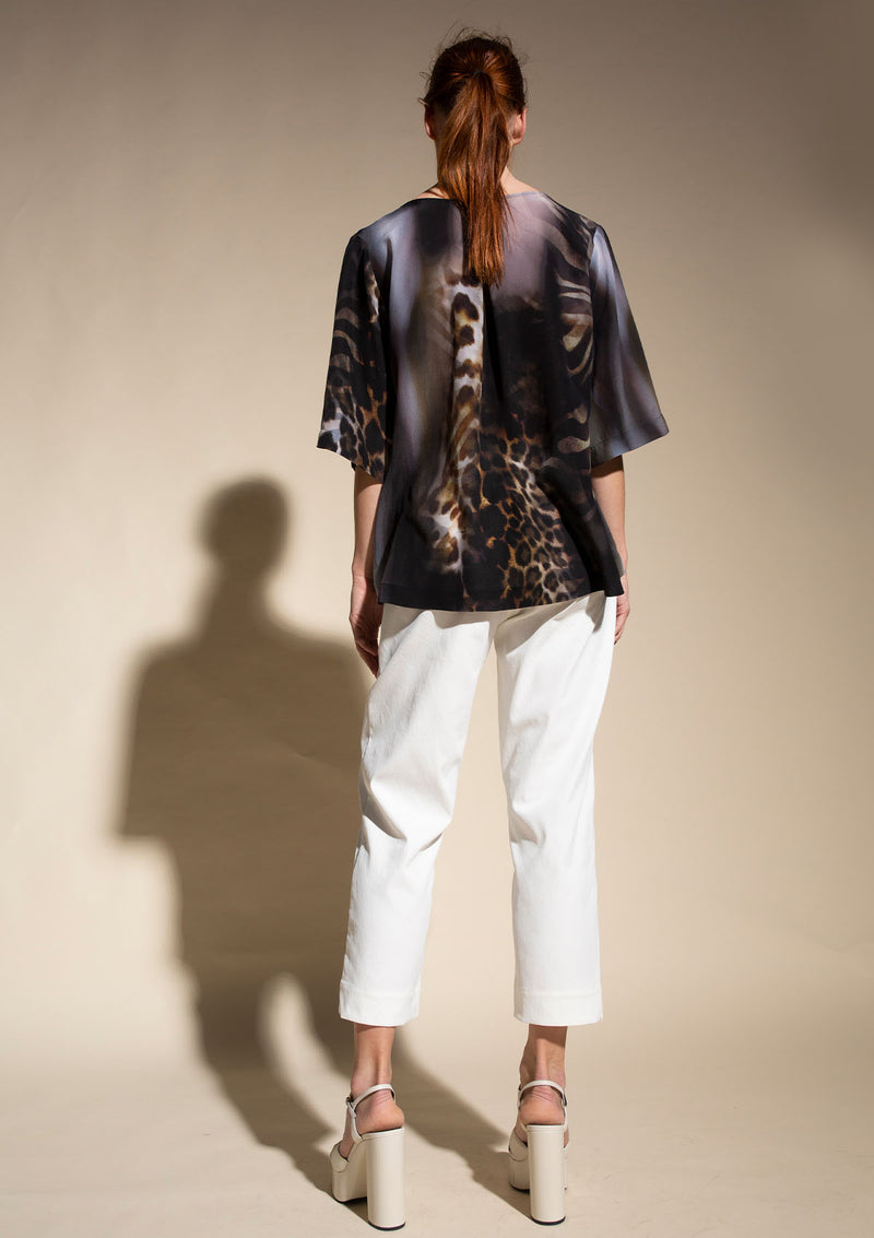 Mela Purdie Zulu Print Silk Tab Plaza T