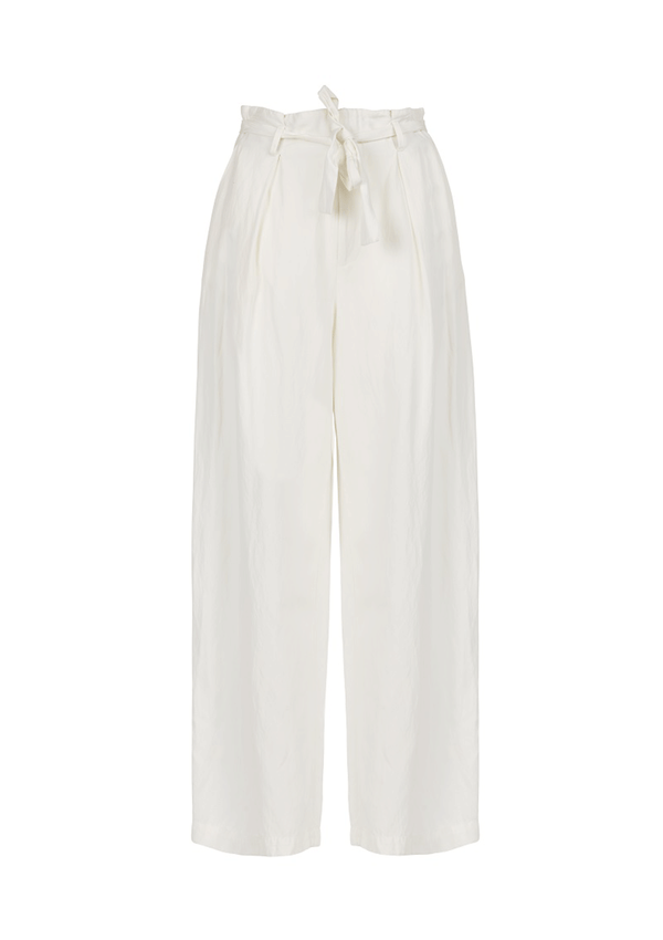 POMANDÈRE Linen Wide Leg Trouser White