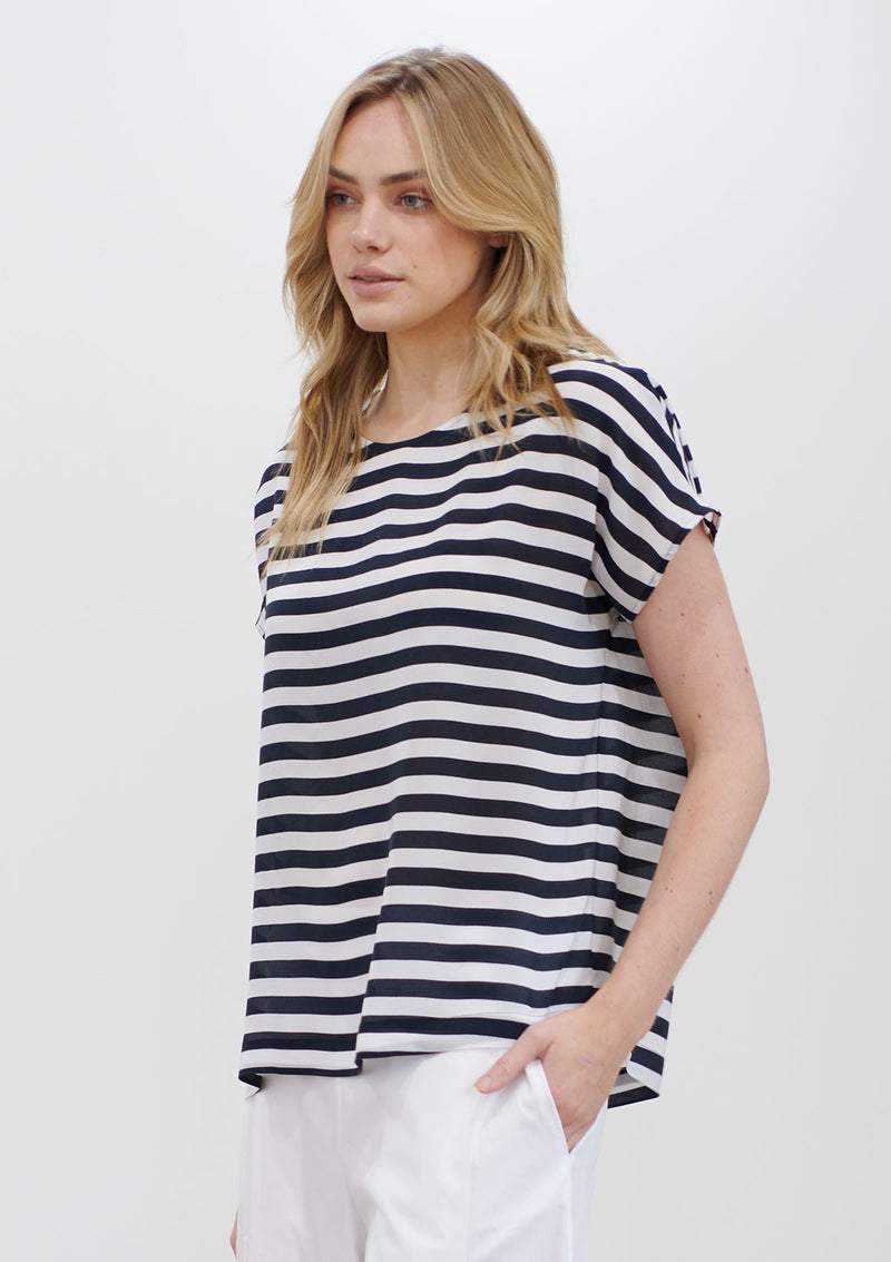 Mela Purdie Tide Stripe Silk Cap Shell