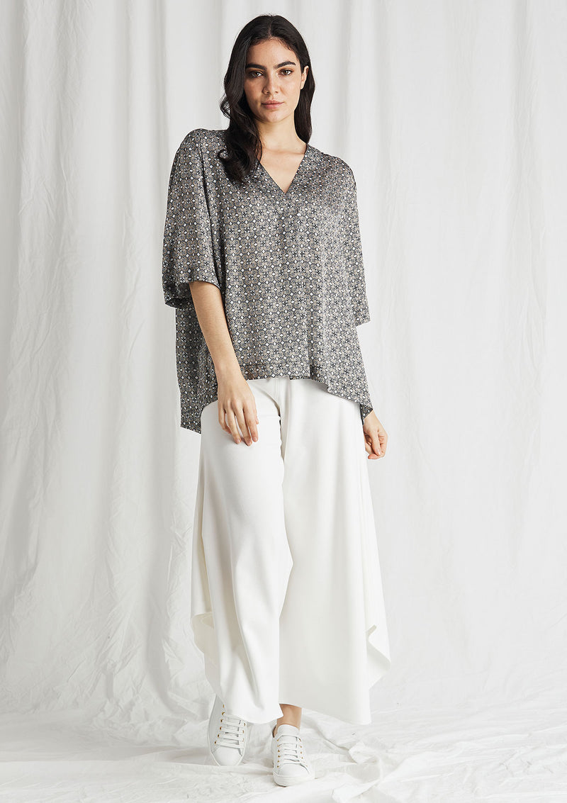 Mela Purdie Lattice Chiffon Satin Parquet Top
