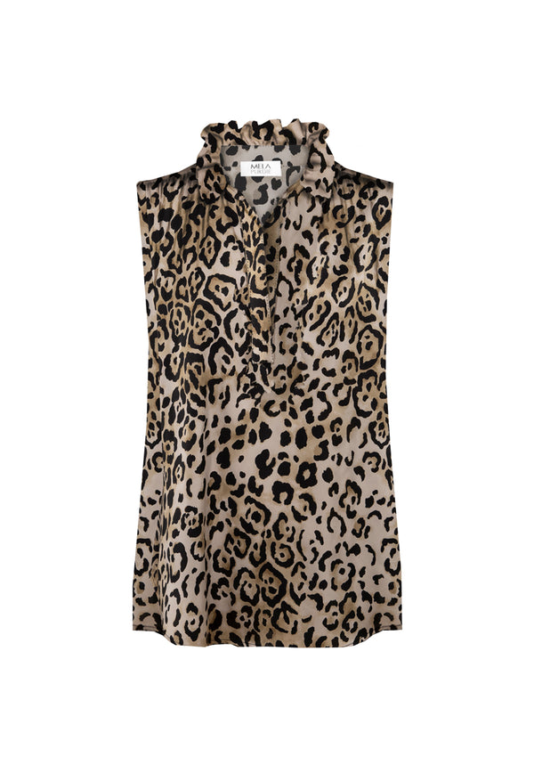 Mela Purdie Feline Print Satin Valentine Tank