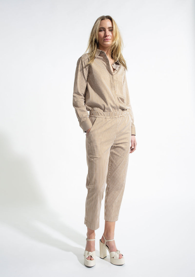 Mela Purdie Harvard Stripe Popilene Single Pocket Shirt