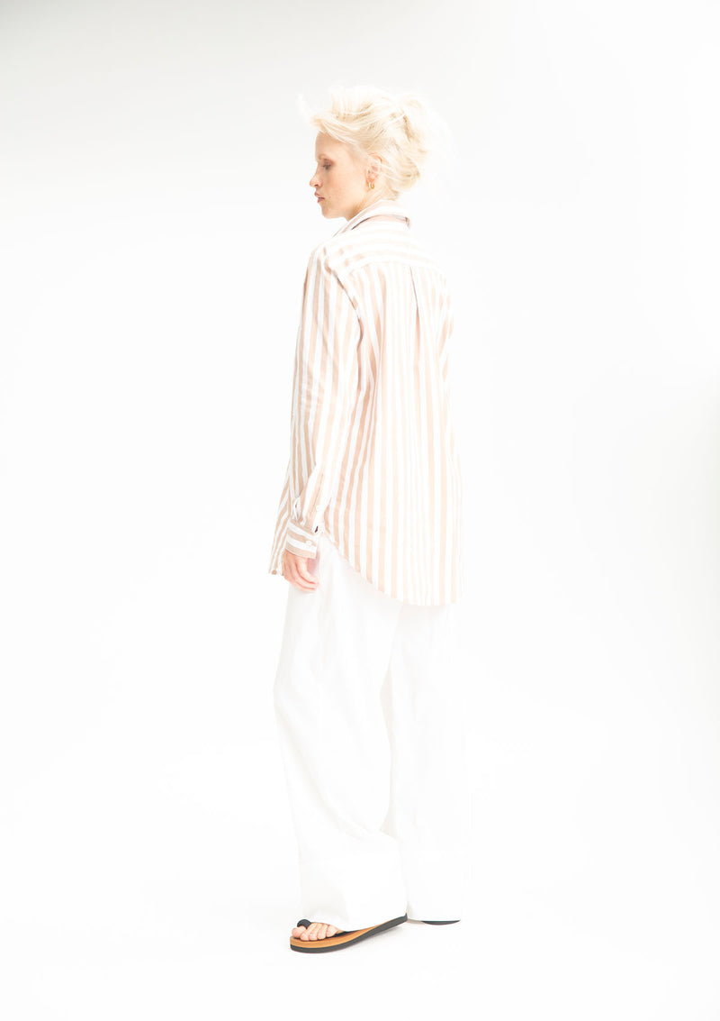 Mela Purdie Popilene Ribbon Stripe Single Pocket Shirt