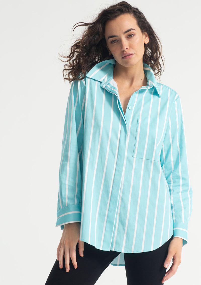 Mela Purdie Mill Stripe Popilene Single Pocket Shirt