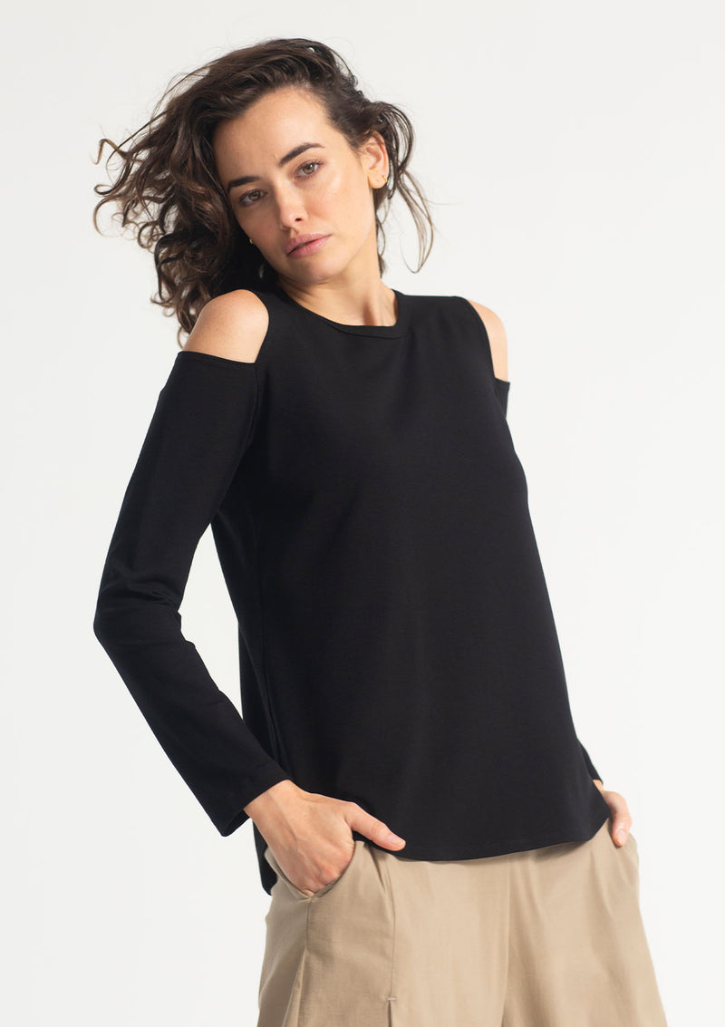 Mela Purdie Matte Jersey Slash Shoulder Top