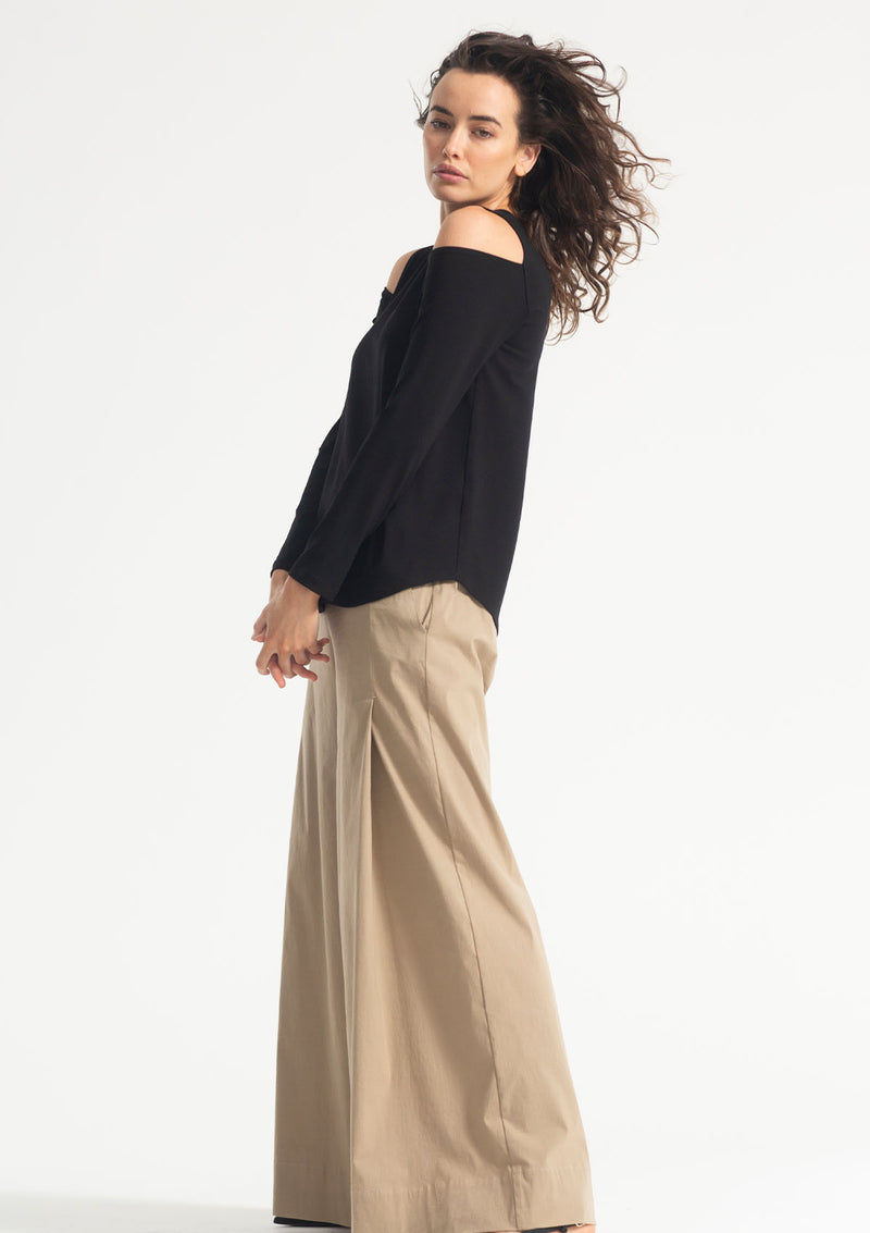 Mela Purdie Matte Jersey Slash Shoulder Top