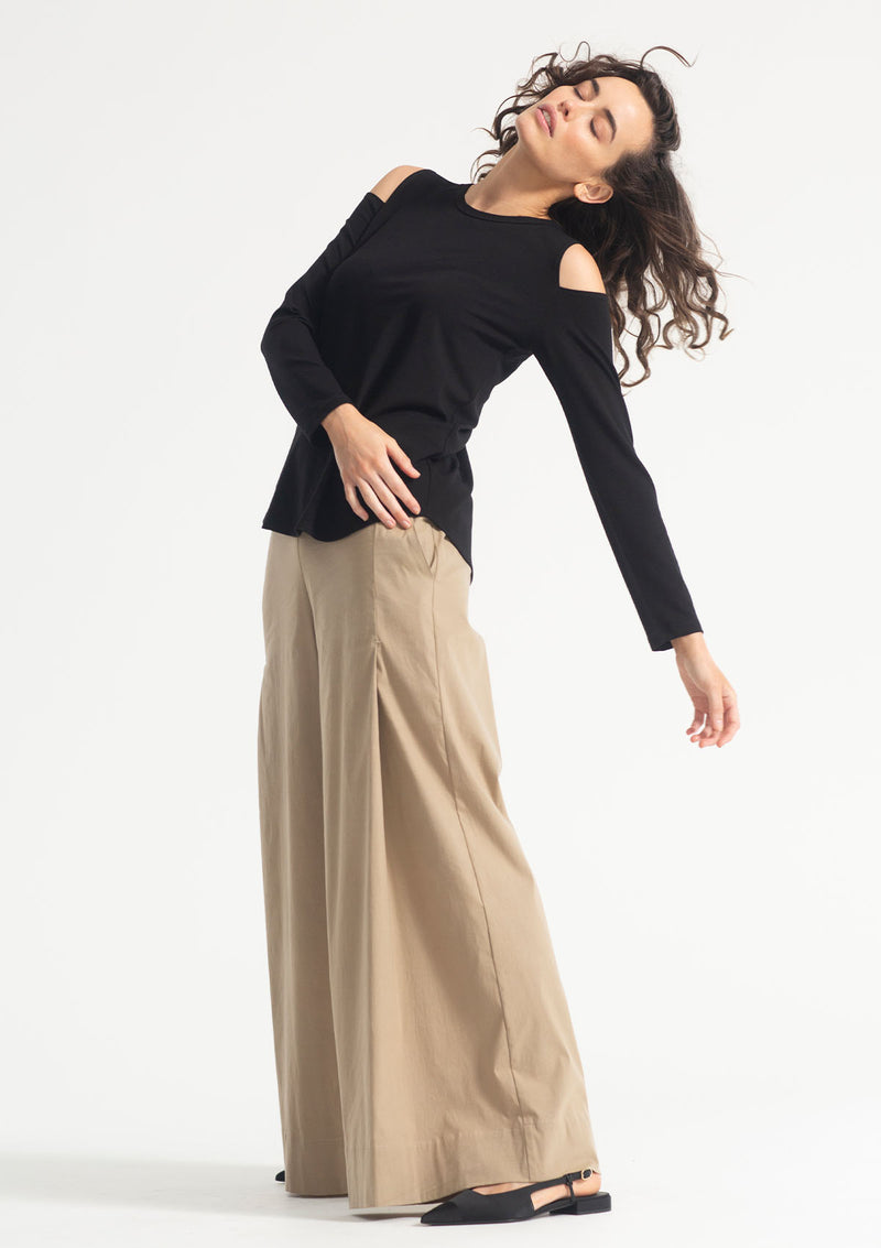 Mela Purdie Matte Jersey Slash Shoulder Top