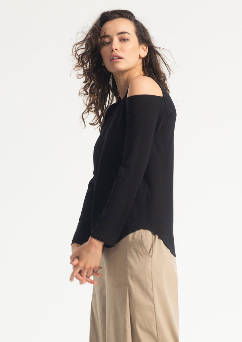 Mela Purdie Matte Jersey Slash Shoulder Top