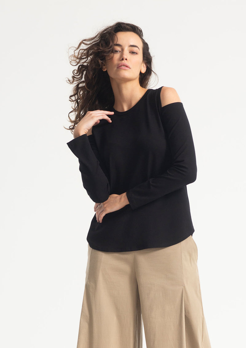 Mela Purdie Matte Jersey Slash Shoulder Top