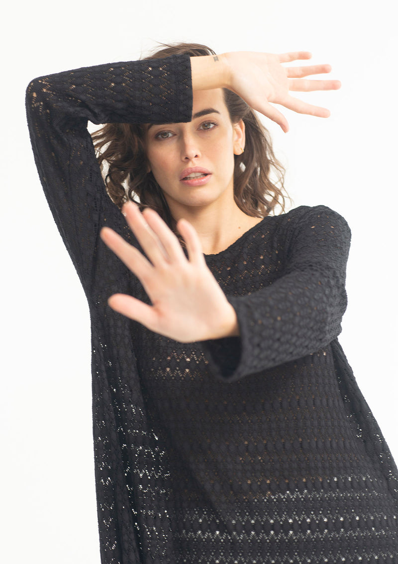 Mela Purdie Crochet Lace Maxi Sweater (AVAILABLE ONLY IN THE COLOUR HESSIAN)